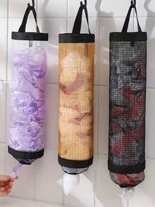 1pc Wall-Mounted Plastic Bag Dispenser Rack Organizer For Home, Kitchen, Summer Beach Party, Food, Camping, Organizer, Room Decor, Kitchen Accessories - Multicolor - View 7