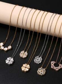 1 Peça Colar de Trevo com 2 Maneiras de Usar, Colar Gargantilha Elegante e Fashion para Mulheres, Joia Versátil e Elegante como Presente para Amante ou Mãe
