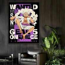 1 件海贼王海报壁纸海报艺术印刷水彩画适用于家庭、客厅、卧室、酒吧美化装饰无框