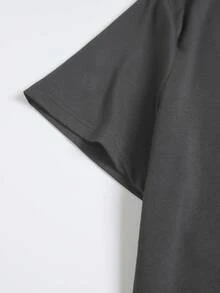 大码男式夏季圆领航海地图印花T恤