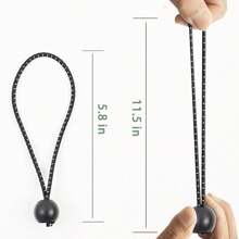 paquete de 30 bolas de cuerda elástica de 6 pulgadas, cuerda elástica para asegurar lonas, tiendas de campaña, mangueras, cuerdas y cables (lunares blancos y negros)