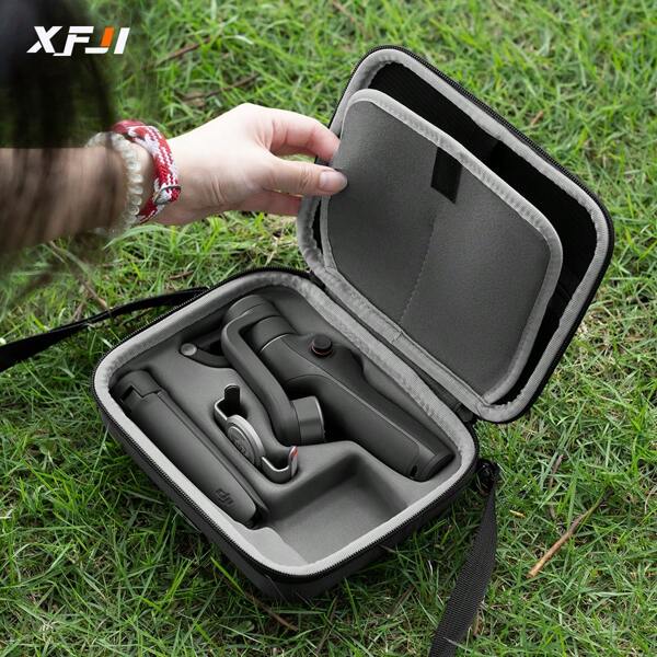 XFJI 8,3 Zoll Schutztasche für Osmo Mobile 6 - wasserdicht, stoßfest, PU-Leder Tasche mit abnehmbarem Gurt & Doppelreißverschluss, Doppelschicht Lycra Innenfutter für Outdoor & Zuhause Aufbewahrung für OM6