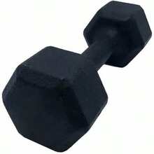 Halter Sextavado 04kg Pintado - Academia/Musculação/Fisioterapia - Preto - Visão 2