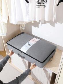 1pc Grey Visible Under Bed Storage Bag, Fully Utilizing The Space Under The Bed, Cabinet Top Storage Bag, Easily Solving Storage Problems, Flat Storage Bag, Drawer Storage Bag, Quilt Storage Bag, Clothing Storage Classification Bag, Easy To Fold, Suitable For Bedroom Storage, Bed Bottom Storage, Room Decoration, Seasonal Clothing Storage, Etc,Basket Storage,Organisers,Room Stuff,Gift Hampers,Korb,Bedroom Organiser,Organiser Basket,Stair Basket,Easter Baskets,Wood Basket,Cute Gift Basket,For Back To School - Grey - View 11