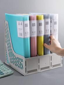 1pc Semi-Transparent Document Folder, Clear Insert Page File Folder, Snap Closure Document Organizer, Multi-Color Storage Box, Multi-Size Refillable Binder, 20/30/40/60/100 Pages, A4 Multi-Layer Insert Sleeves, 6 Color Options, Water-Resistant, Comfortable Texture, School Document Bag, Test Paper Holder, Fashionable Design, High Capacity Sorting & Storage Bag, Contract & Receipt Organizer