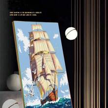 LaoJieYuan 2025 New Style Hand Embroidery Kit DIY Needlework Seascape Sailboat Needlecraft For Beginner Thread Cross Stitch Artcraft Home Decor