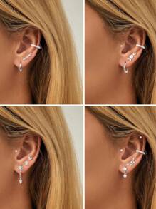 CASSIECA CASSIECA 1 Stück 16 Gauge Knorpel Ohrringe für Frauen, flacher Stecker - Hypoallergen, chirurgischer Edelstahl Stud Hoop Knorpel Ohrring Set für Daith, Concha, Tragus, Helix Piercings, Einzelstück
