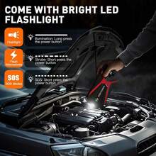 12V 3000A Intelligent Car Battery Charger 8.0Gas/6.0 Disel Car Motorcycle Battery Charging Unit Emergency Vehicle 21800mAh Power Battery Repair Jump Starter 18W Quick Charge Led Flight - Red - View 3