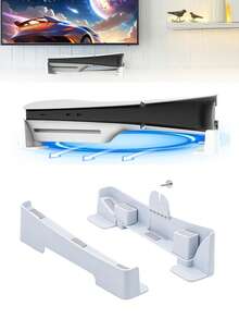 1pc Universal Horizontal Stand For / Slim/ Pro Console - ABS Material Console Storage Rack, Compatible With PS5 Disc And Digital Editions - Sturdy Storage Base Stand, No Electronic Components - Base Accessory Set. - White - View 2