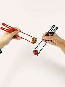 1 pieza Palillos de entrenamiento reutilizables - Plástico duradero, patrón sólido, ayudante rápido para principiantes y entusiastas, equipo de servicio de alimentos, ideal para aprender y practicar, adecuado para todas las edades - Multicolor - Ver 2