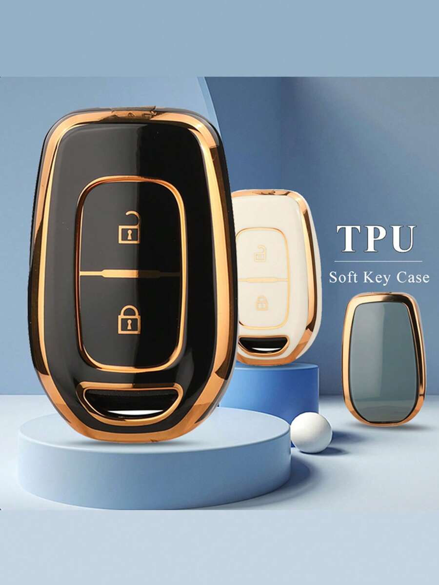 京宇琴 2 键 TPU 汽车遥控钥匙壳适用于雷诺 Kwid Traffic Symbol 达契亚 Sandero Logan Duster 钥匙壳保护套 - 彩色 - 查看 1