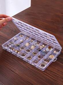 1 Peça Caixa de Armazenamento Transparente Multiuso de Plástico Vazia, Usada para Armazenar Brincos, Anéis, Joias, Acessórios de Unhas, Ferramentas de Unhas, Acessórios de Unhas, Decoração e Armazenamento de Joias. Para Organizador de Armazenamento de Presente de Casamento para Mulheres