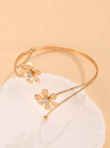 1 Peça Pulseira de Borboleta com Flor Vazada para Mulheres, Design Elegante e Personalizado, Presente para Férias, Festa, Viagem