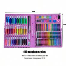 Kids Water Color Marker Set, Children's 42/150/208pcs Painting Brush Art Supplies For 6.1 Festival, Watercolor Pens & Wax Crayons For Preschool & Elementary Students