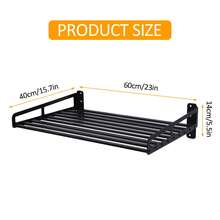 Microwave Shelf Wall Mount, Microwave Wall Shelf, Microwaves Shelfs, Household Commercial Microwave Rack, Heavy Duty Wall Shelfs For Electric Oven Microwave 23.5 X 15 Inch - 黑色 - 查看 3