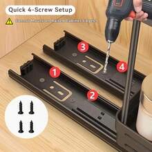 1/2pcs Double Layer Multi-Function Plastic Storage Rack, Large Capacity Double Deck Cabinet Organizer Rack, Drawer Style Storage Rack, Suitable For Condiment Bottles And Spice Jars, Pull-Out Sink Organizer, Applicable For Cabinet, Kitchen, Dining Room And Bathroom, Space-Saving Storage Rack - Multicolor - View 10