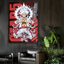 1 件海贼王海报壁纸海报艺术印刷水彩画适用于家庭、客厅、卧室、酒吧美化装饰无框