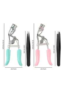 2pcs Set Portable Makeup Novice Eyelash Curler & Long-Lasting Eyelash Curler Tool Kit - Natural Universal Eyelash Curler