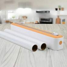 1/2pcs Reusable Food Wrap Cutter, Sliding Cutter Dispenser For Plastic Wrap, Kitchen, Restaurant, Supermarket, Wax Paper, Foil Paper, Baking Paper, Parchment Paper, For Packaging Fruits & Vegetables, Home Kitchen Essentials