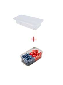 1pc Kitchen Fridge Storage Box For Fish Meat, With Lid, Plastic Rectangle Freezer Container To Keep Food Fresh And Drain Water