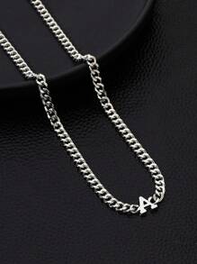 1pc Fashionable Minimalist Metal Letter Thick Chain Men's Bracelet
