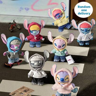 Miniso Stitch GenZ Street Series Figural Blind Box Keychain (Multicolor) Fashion Material Collectible Accessory