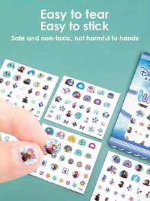 Disney Disney Cartoon Sticker Girls' Nightglow Nail Stickers Ice And Snow Romance Princess Elsa Nail Stickers Cartoon Sticker Toys, Back To School Gifts