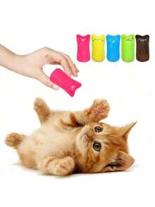 PETSIN Cat Toy Plush Catnip Toys With Expression Thumb Toy, Rattle Paper For Pet Cat Chew Teeth Care Scratching - Multicolor - View 9