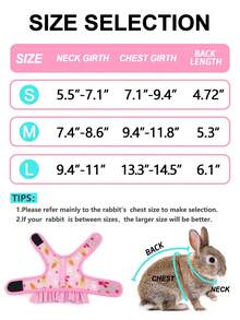 1套宠物胸背带，兔子、豚鼠、小型犬、猫用胸背带，宠物遛狗牵引绳，宠物用品 - 彩色 - 查看 11