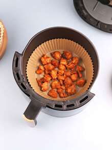 25/50/100/300pcs Circular Air Fryer Paper, Disposable Non-Stick Oil-Proof Pad For Food, Barbecue, Fried Chicken, Home Baking