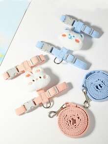 PETSIN 可爱花朵形猫背带带牵引绳，舒适、轻便、防逃跑宠物牵引套装 - 彩色 - 查看 10