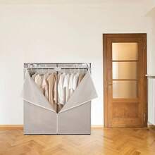 Adult Single Steel Tier Zippered Extra Wide Clothes Closet, 60", Grey Pumice - Xám - Xem 8