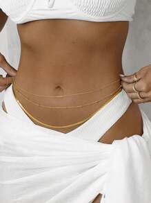 1pc Fashionable Minimalist Layered Waist Chain For Women For Daily Decoration