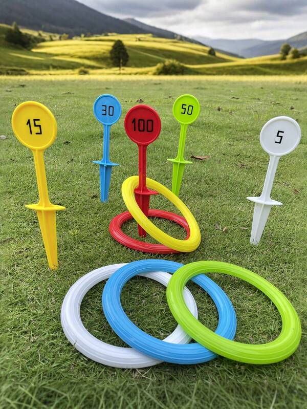 10pcs Outdoor Beach Sports Throwing Ring, PVC Material, Lawn Game Apparatus, Throwing Ring Game, Share Happiness And Interactive Entertainment With Family And Friends, Suitable For Parks, Beaches, Backyards, Camping