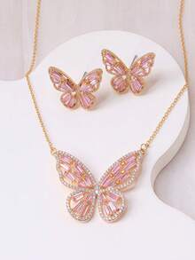 1 Set Middle Eastern Fashion New Exquisite Butterfly Jewelry Set For Women, Suitable For Daily, Party And Gathering Wear - Necklace Set - View 8