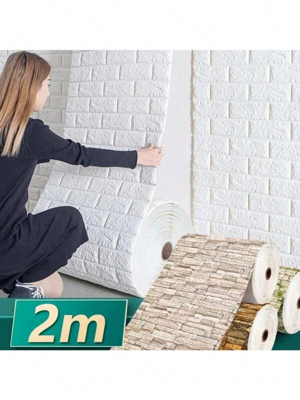 Papier peint autocollant en mousse 3D de 70 cm * 2 m, brique souple, DIY. Décoration murale pour salon, cuisine, salle de bain. Facile à décoller et à coller