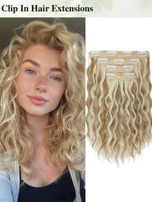 4PCS 12 Inch Clip In Hair Extensions, Invisible Lace Weft,Synthetic Natural Soft Hair Extensions,Suitable For Women And Girls For Daily Or Party Use. - Multicolor - View 15