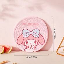 Sanrio 1 szt. podkładka izolacyjna Sanrio, talerz kuchenny zapobiegający poparzeniom, miska, podkładka pod garnek, podkładka pod kubek do herbaty, mata izolacyjna na stół jadalny odporna na wysokie temperatury.