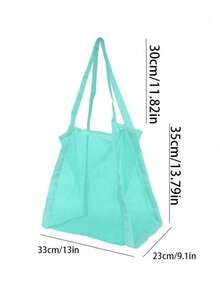 1pc Oversized Mesh Beach Tote Bag, Multifunctional Solid Color Shoulder Mesh Bag Grid, Beach Toy Storage Bag Extra Large Capacity Multifunctional Wear-Resistant Travel - Multicolor - View 9
