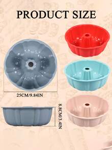 10-Inch Multi-Color Silicone Adhesive Cake Mold Set/Easy-Release Non-Stick Round Cake/Bread Baking Mold/Holiday Dessert Baking Plate-Multi-Color Cake Baking Mold-Holiday Dessert Mold-Home Baking Plate-Chocolate Cake Mold-"Convenient Multi-Color Cake Plate: Enhance Your Home Baking Experience"-Food, House, Camping, Spraying, Decoration, Home - Multicolor - View 5