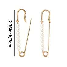 1/2/4/6 件重型别针带珍珠装饰胸针装饰毛衣夹适用于开衫、裤子、衣服裙子配饰