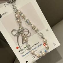 Pearl Chain Strap, High-End Beaded Wrist Lanyard, Handbag/Phone Charm, Crystal Phone Chain, Key Ring