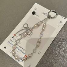 Pearl Chain Strap, High-End Beaded Wrist Lanyard, Handbag/Phone Charm, Crystal Phone Chain, Key Ring