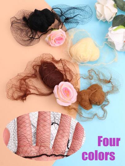 nunify 20 Piezas de Redecilla para Cabello para Cubrir Pelucas de 20 Pulgadas, Redecillas de Nylon Invisibles para Mujeres, Redecillas de Malla Elástica Invisible para Moños de Baile, Servicio de Cocina y Alimentos, Ligeras, Disponibles en Negro, Beis y Café Marrón