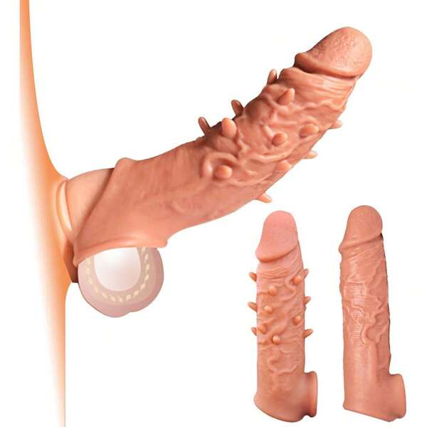 Couvercle de pénis réaliste réutilisable Jouet sexuel pour adultes convenant aux hommes et aux couples (2 styles) Sexe, sexy, jouets sexuels, outils sexuels, outils de sexe, produits SM pour homme femme et couple