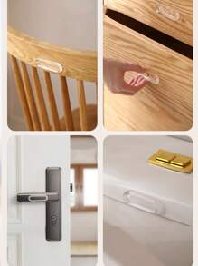 4/8pcs Transparent Baby Room Drawer Handles, Wardrobe Door Pulls, Adhesive-Free Sliding Door Grip Handles, Suitable For Drawers, Doors And Windows