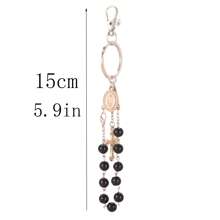 1pc Classic Glass & Resin Beaded Virgin Mary Pendant Keychain, Suitable For Bag Decor Or Gifting To Family And Friends Backpack For School