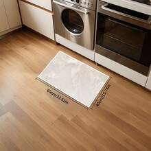 1/2pcs Marble Texture Pattern Kitchen Mat, Suitable For Indoor/Outdoor, Absorbent & Dirt-Proof, Applicable For Bedroom, Bathroom, Kitchen, Entrance - Machine Washable Home Decor - White - View 17