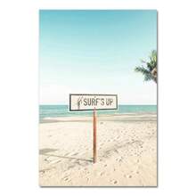 1pc Gift Scandinavian Tropical Landscape Posters Modern Prints Sea Beach Bus Palm Tree Wall Arts Canvas Painting Nordic Decoration Optional Frame ,Wall Art With Frame - Multicolor - View 45