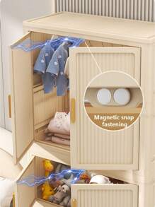 5/4/3/2/1-Layer Transparent Folding Wardrobe, No Assembly Required, Plastic Storage Box Cabinet For Bedroom, Baby & Children Organizer
